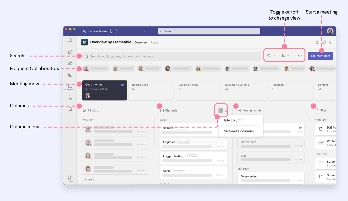 Overview interface guide