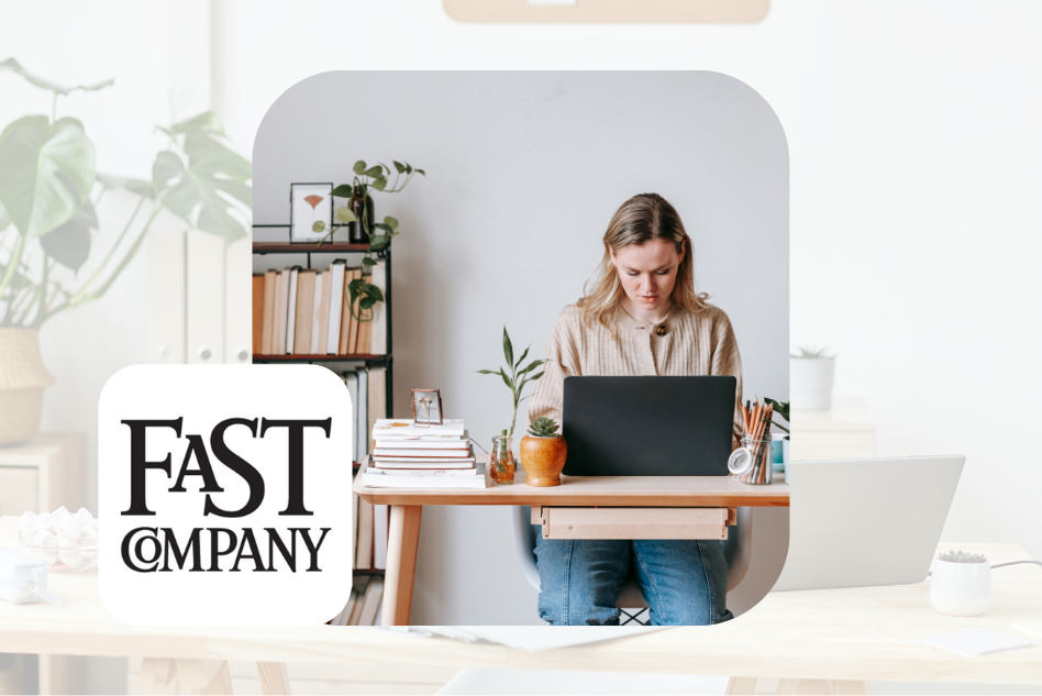 woman working from home at a laptop